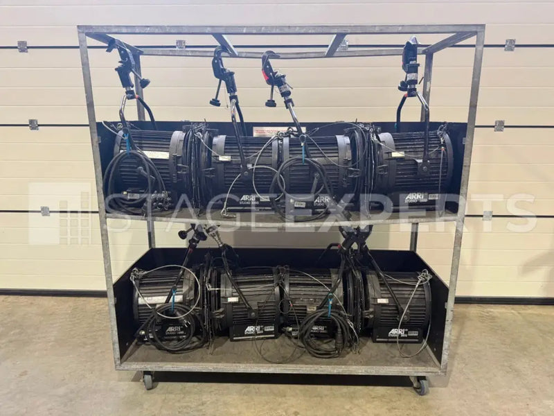 Arri Studio 2000 Fresnel 8x Set on Dolly – 2 kW