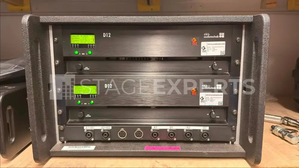 d&b audiotechnik D12 pair with module rack & panel