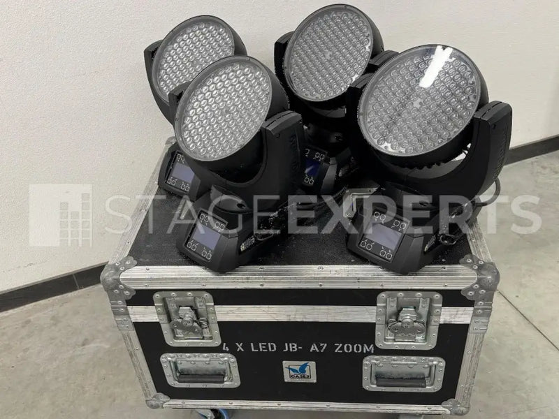 JB-Lighting A7 Zoom LED Wash – 4x Set with Flight Case