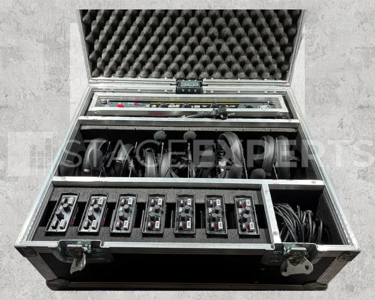 ASL Intercom PS Series 2‑Channel Set – Master, 7 Belts, Headsets