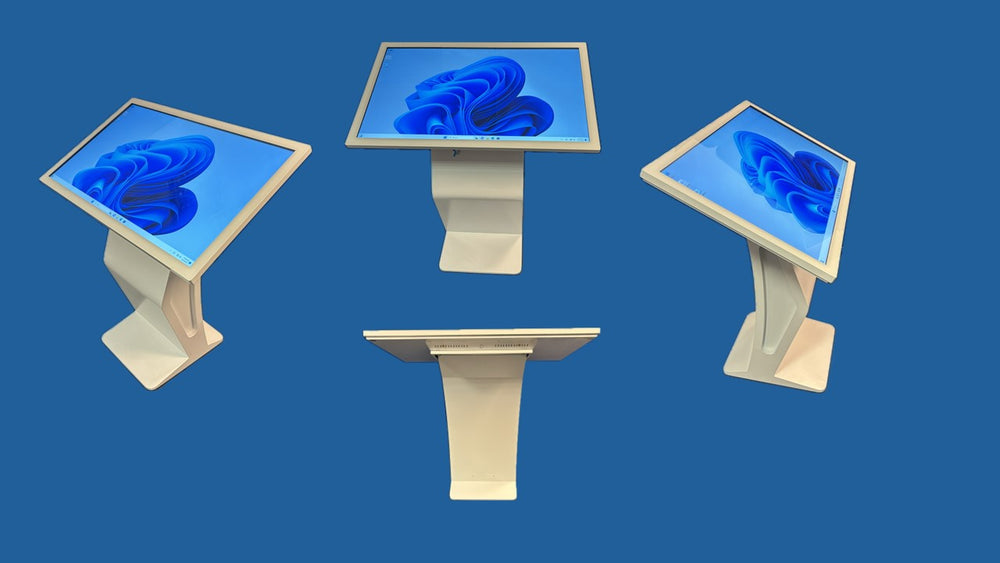 43in 10‑Point PCAP Touch Monitor with Kiosk Stand – White