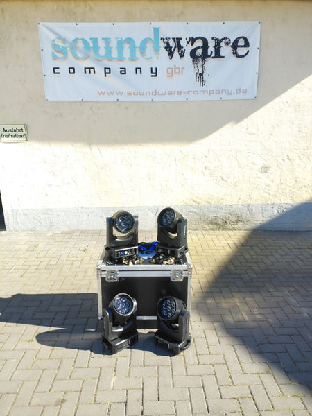 7x40W RGBW Moving Head Wash 4‑Pack with Case | Motorised Zoom
