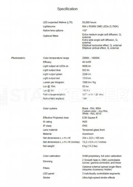 SGM Q2 LED flater with 265W for blind and strobe function IP65 - Used