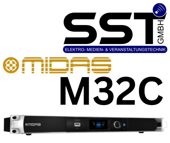 Midas M32C Digital Console 1U – Compact Rack-Mount Mixer