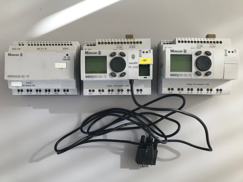 Moeller easy 620-DC-TE + 2x 821-DC-TC Controller Set
