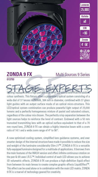 Ayrton Zonda FX 1400W RGBW 25, 000 lumens Beam 4 °- 56 ° CRI> 86