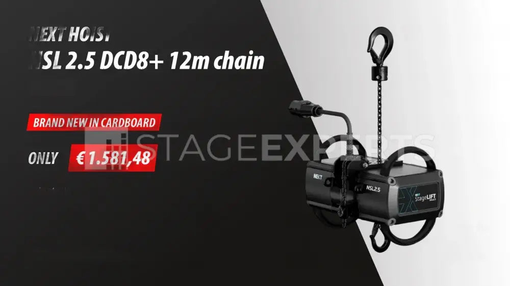 NEXT StageLIFT NSL 2.5 D8+ Electric Hoist, 250 kg, 12 m