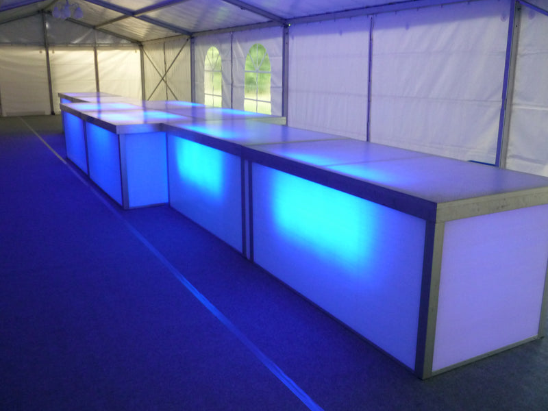 Illuminated Buffet Table 2 x 1 m – Three-Sided Cladding
