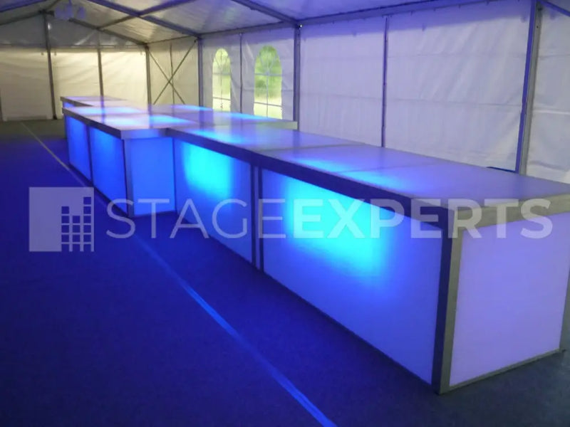 Illuminated Buffet Table 2 x 1 m – Three-Sided Cladding
