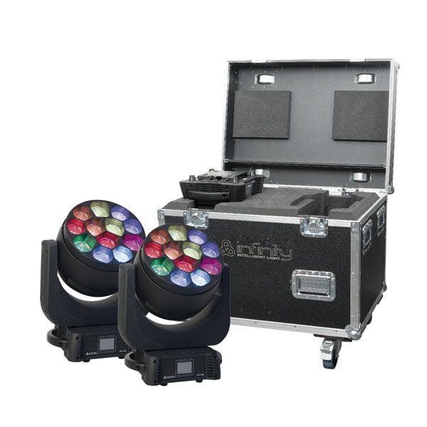 Infinity iW-1240 RDM Wash Moving Heads – 4x with Cases