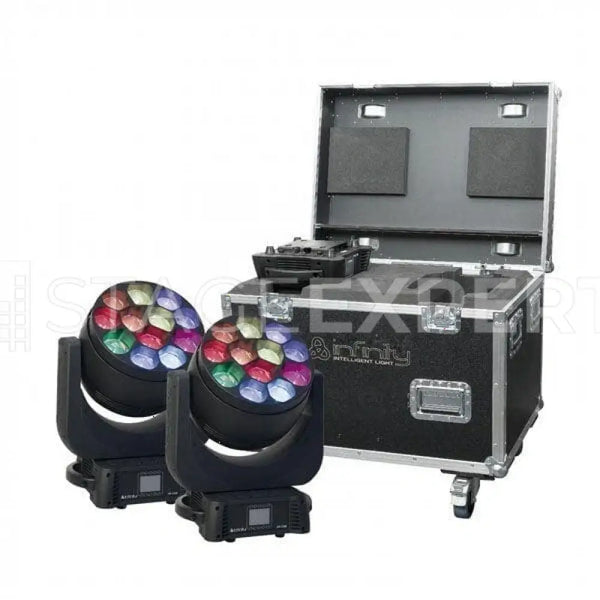 Infinity iW-1240 RDM Wash Moving Heads – 4x with Cases