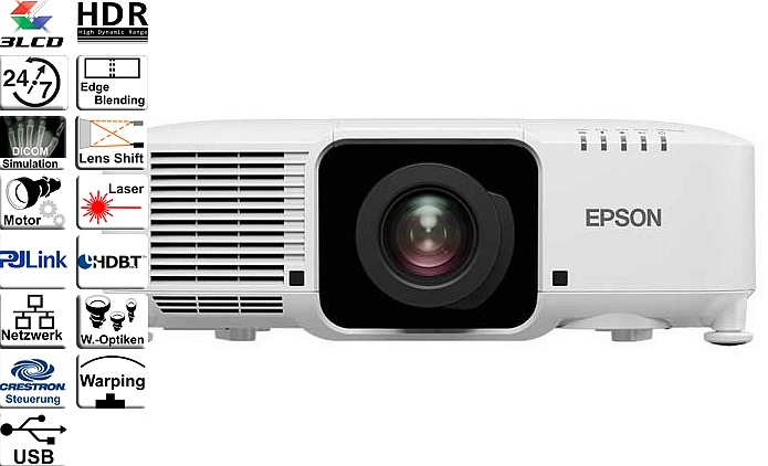 Epson EB-PU1008W 3LCD Laser Projector, 8500 Lumens