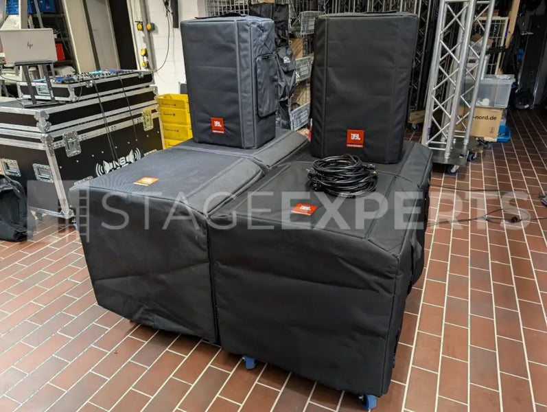 JBL SRX818SP & SRX812P Active PA Bundle with Covers – 4 Subs, 2 Tops
