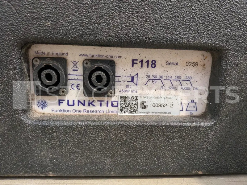 Funktion One F118 MK1 Subwoofer – Horn-loaded 18-inch