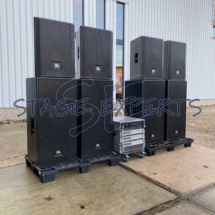 JBL P733 (4) + P746 (4) + Crown amplifier rack
