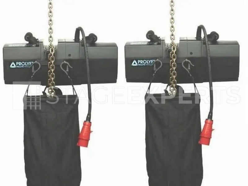 Prolyft 1 Ton Hoists (Pair) with Chain Bags & Wheeled Case