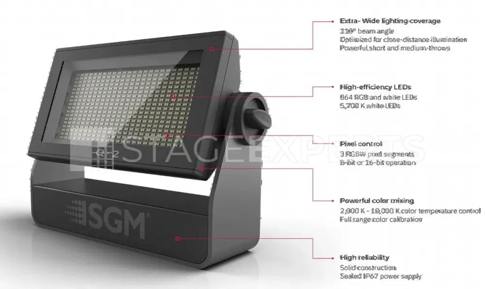 SGM Q-2 RGBW LED Flood/Blinder/Strobe – Compact, Powerful