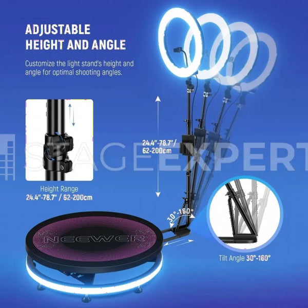 Neewer R360 100 cm Rotating Turntable with RGB LED Light