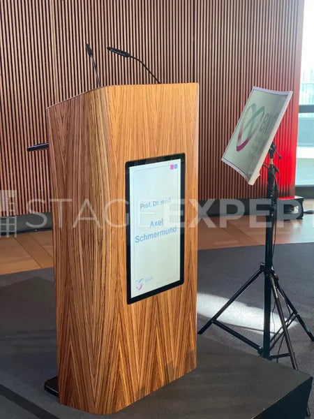 Custom Lectern with 22" LED Display & Replaceable Front