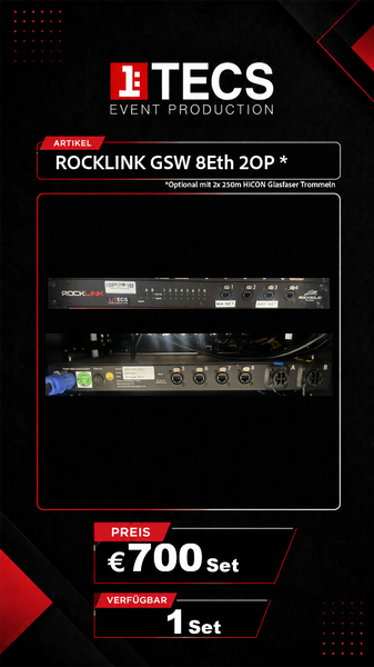 ROCKLINK GSW 8 Eth 2OP Fibre-Capable Network Switch