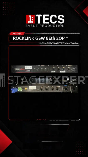 ROCKLINK GSW 8 Eth 2OP Fibre Network Switch for Pro AV
