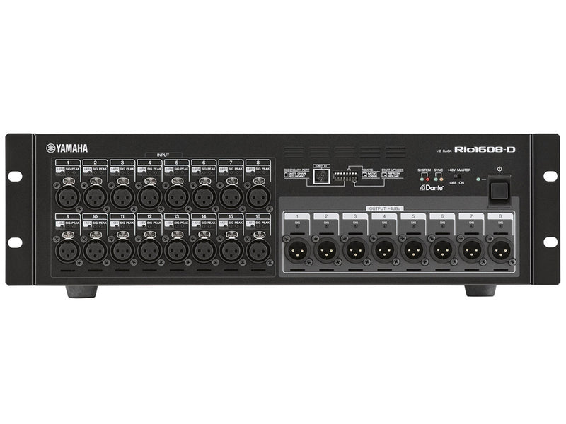 Yamaha Rio1608-D Dante Stagebox – 16x8 I/O Rackmount Unit