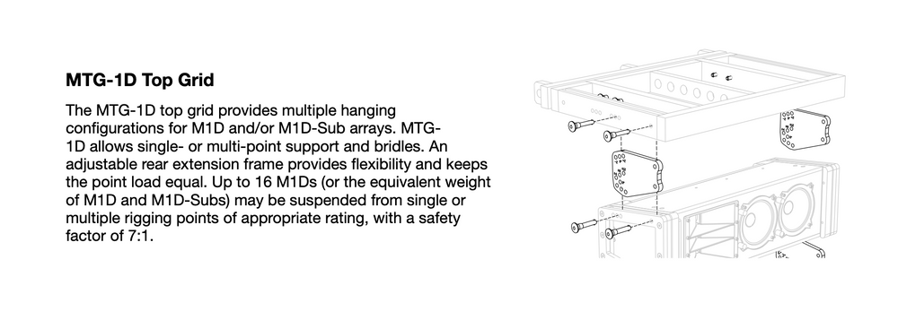 Meyer Sound MTG-1D Rigging Grids – Pair with CAM Plates & Pins