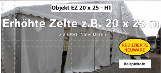 20 x 25 m Aluminium Marquee – 5 m Bay Spacing | New Stock