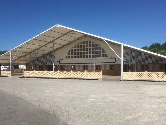 Festival tent hall 33 x 145 m – used, with accessories