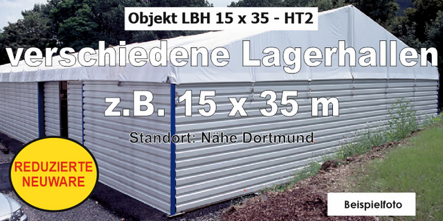 Modular Warehouse Hall 15 x 35 m – Aluminium Frame