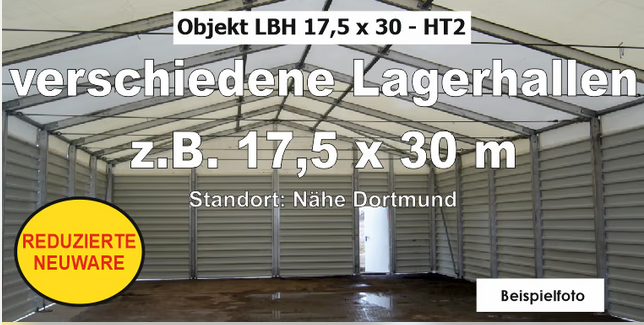 Warehouse Hall 17.5 x 30 m – Aluminium Structure, New Build