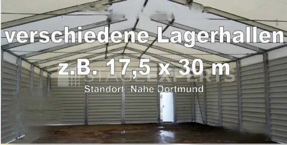 Warehouse Hall 17.5 x 30 m – Aluminium Structure