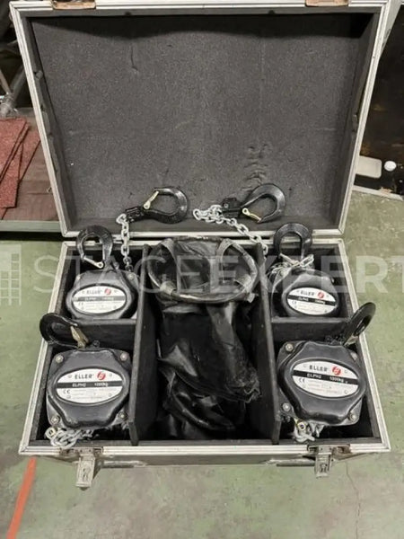ELLER ELPH 2 1t Hoists (4) with Case, 10 m Lift