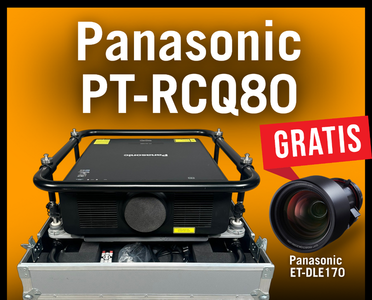 Panasonic PT-RCQ80 Laser Projector with Case, Frame & Lens