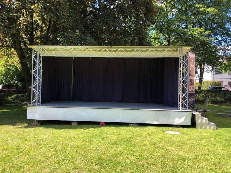 Mobile Stage Box Trailer with Fold-Up Roof, Floor & Ramp