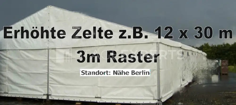Raised-Height Modular Event Tent, 12 x 30 m, 3 m Bays