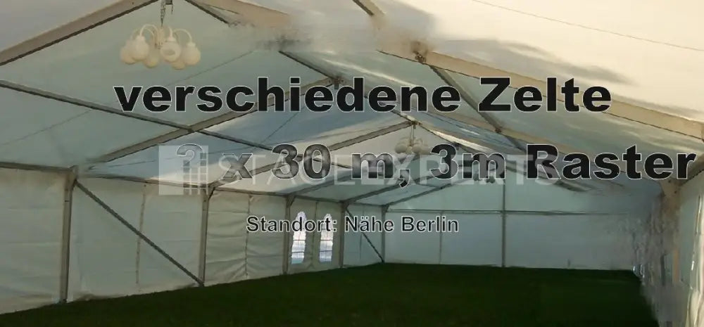 Various Tents 12 x 30 m – 3 m Bay Spacing | New Stock