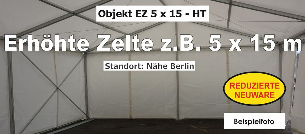 Modular aluminium frame tent, 5 m bays, 5 x 15 m example