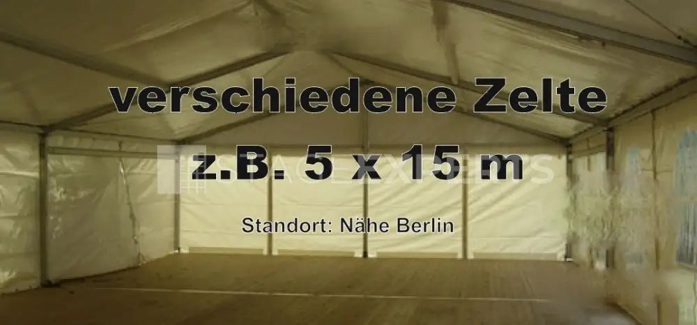 Modular Aluminium Tent 5x15m, 5m Bay Spacing – New Build