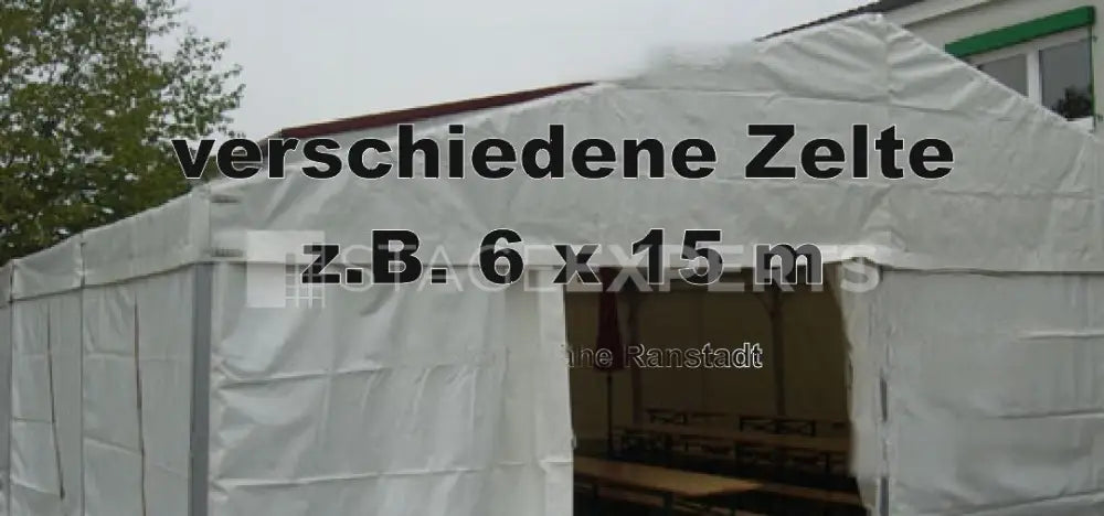 Modular aluminium frame tent 6 x 15 m, 3 m bays