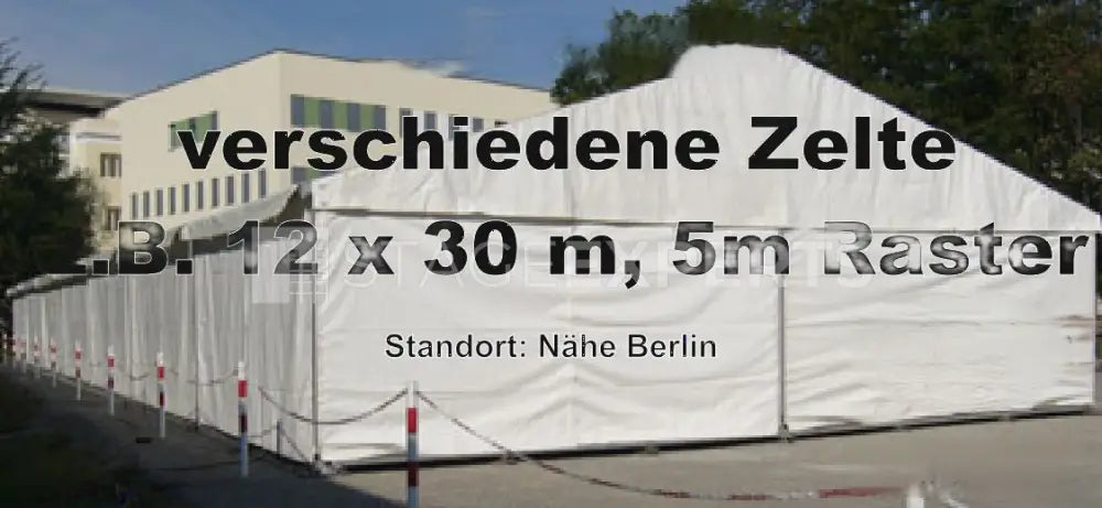Modular Aluminium Tent 12 x 30 m – Flame-Retardant