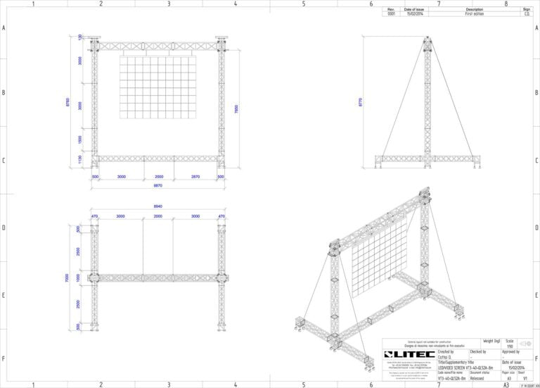 Litec Varitower 3-40 QL52A LED Screen Ground Support