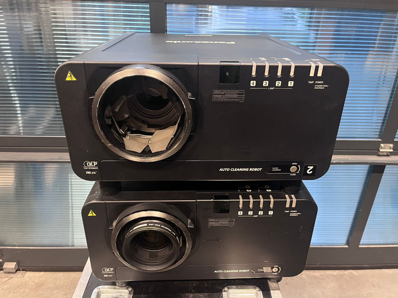 Panasonic PT-DW10000E 2x Projectors + ET-D75LE1 Lens