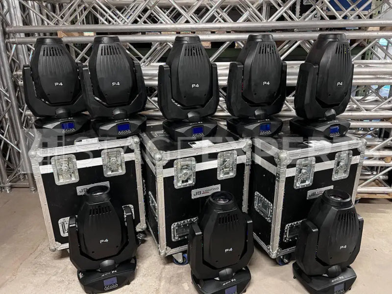JB-Lighting P4 Moving Spot – 8-Pack with Cases & Rigging