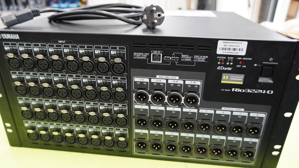 Yamaha RIO3224-D Stagebox – 32x16 Dante I/O Rack (AES)