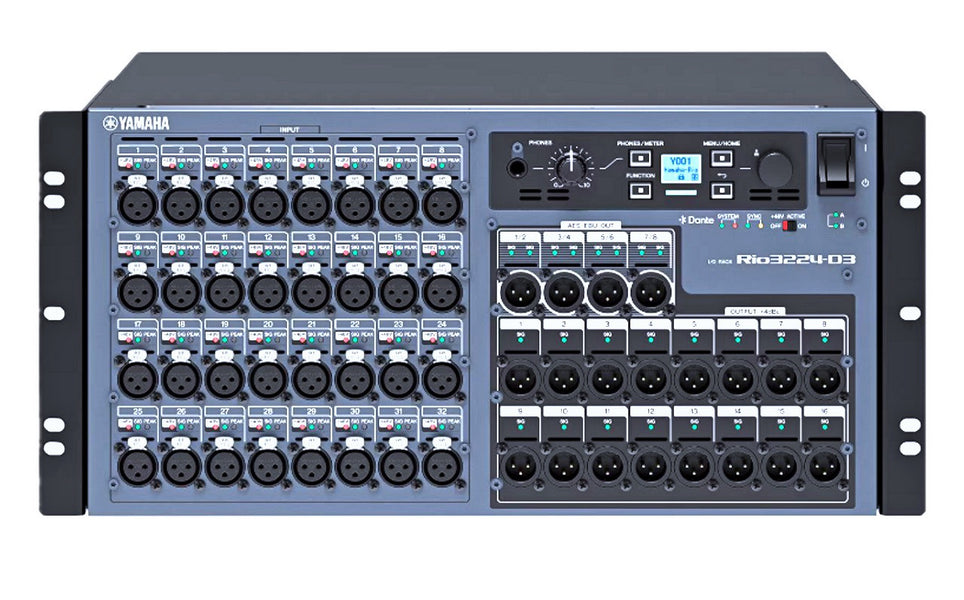 Yamaha Rio3224-D3 Dante Stagebox – 32 In, 16 Out, AES