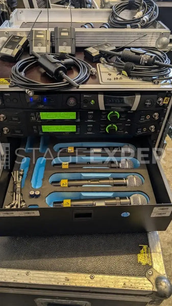 AKG DSR800 Dual Wireless System Bundle, B1 Band – 4 Handhelds & 4 Bodypacks
