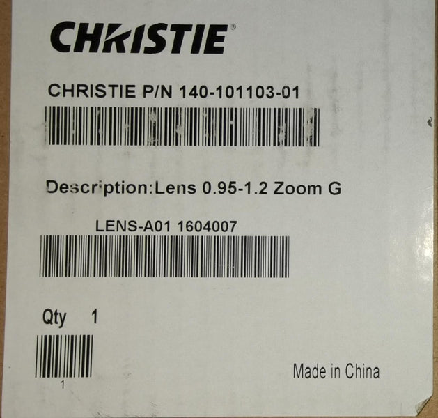 Christie 140-101103-01 0.9–1.2:1 Zoom Lens | G Series