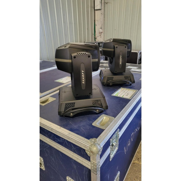 Clay Paky Sharpy Beam Pair – Supplied with Dual Flight Case
