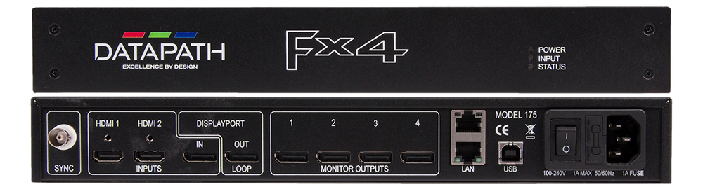 Datapath FX4 DP DisplayPort 4K Video Wall Controller, Quad Out